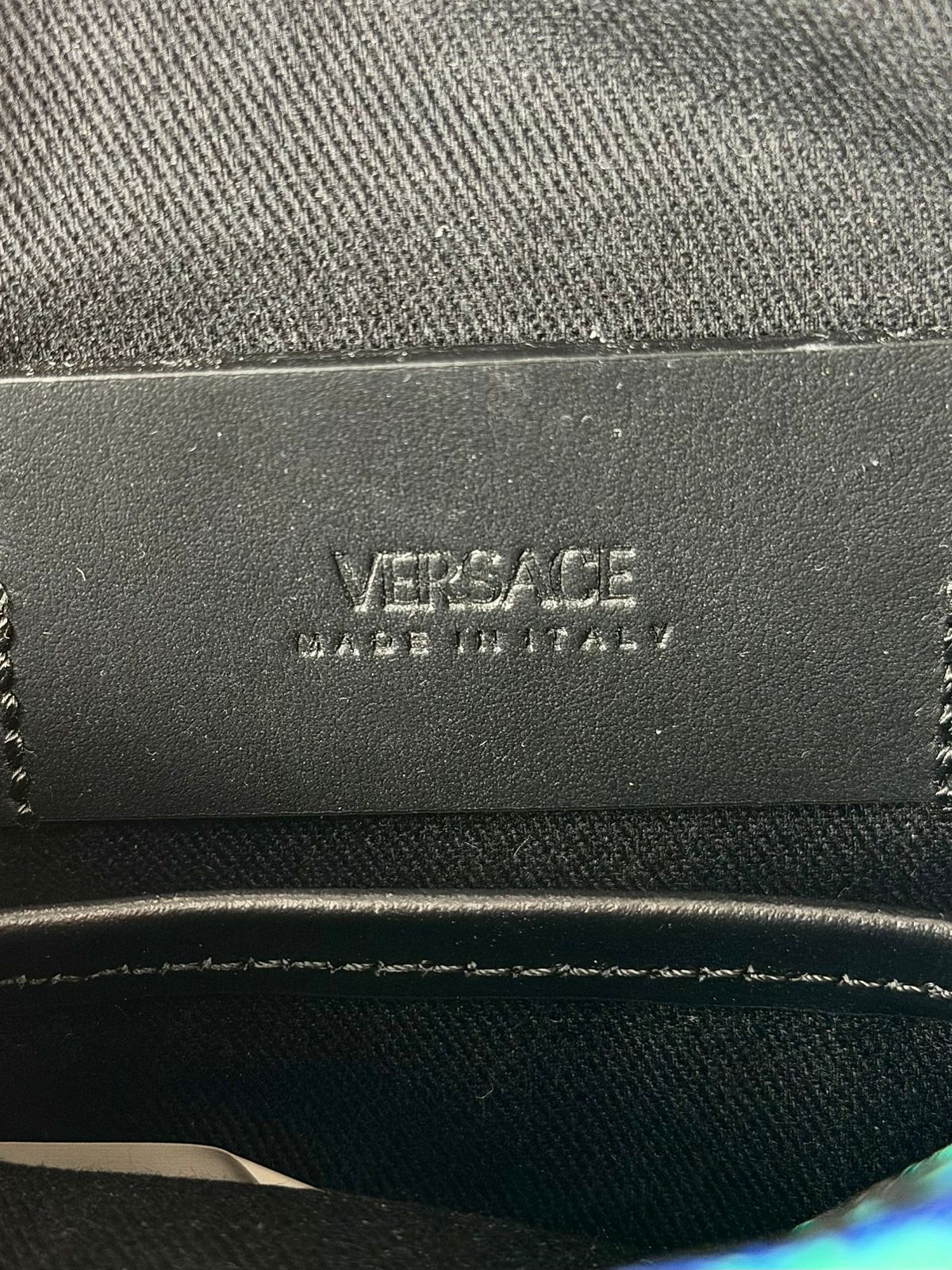 VERSACE MEDUSA ZEBRA PRINT CALF LEATHER BAG