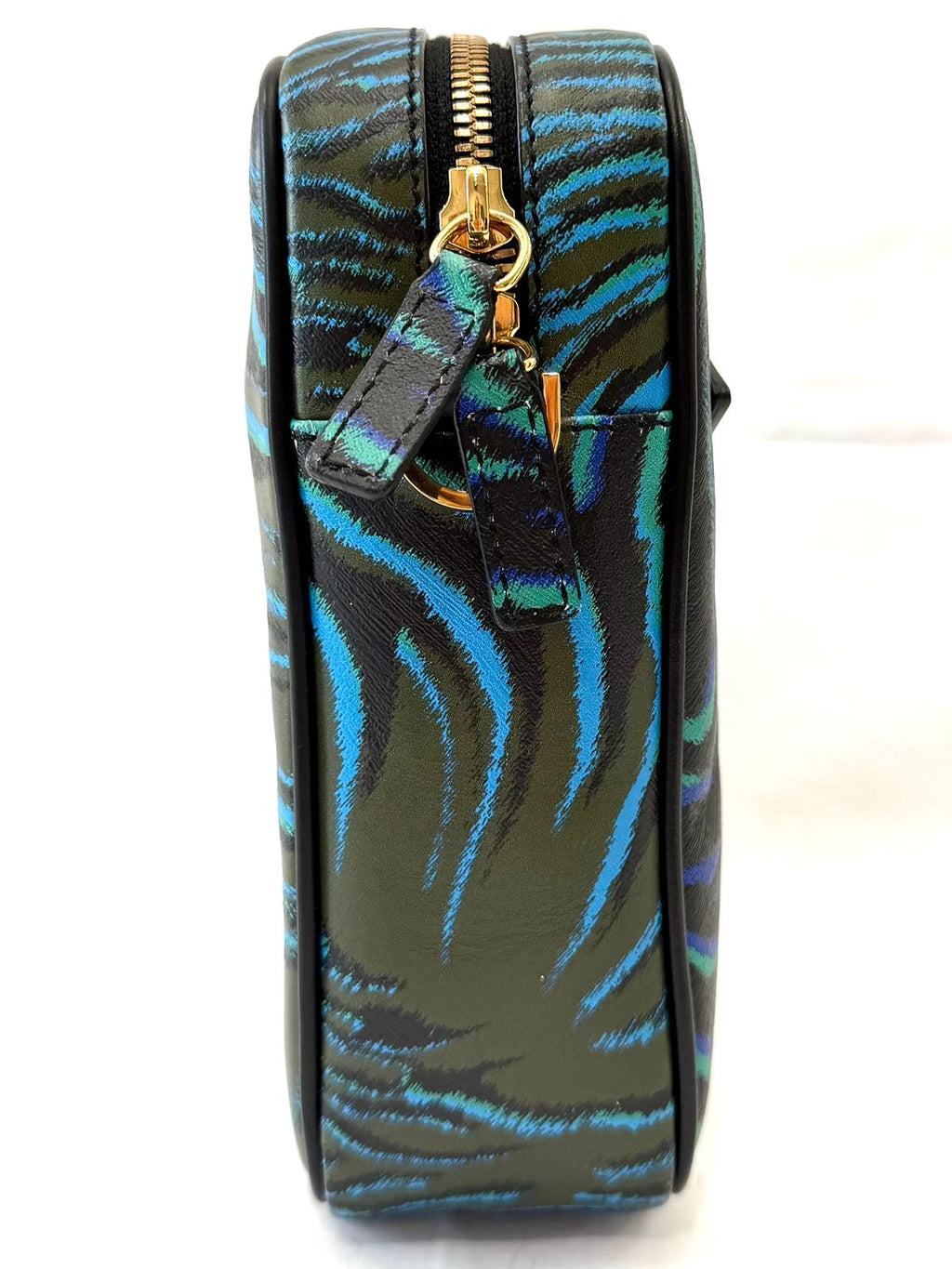 VERSACE MEDUSA ZEBRA PRINT CALF LEATHER BAG