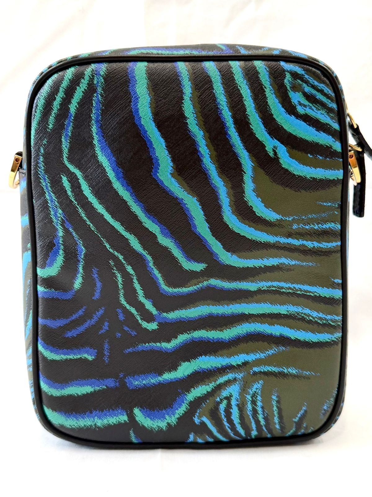 VERSACE MEDUSA ZEBRA PRINT CALF LEATHER BAG