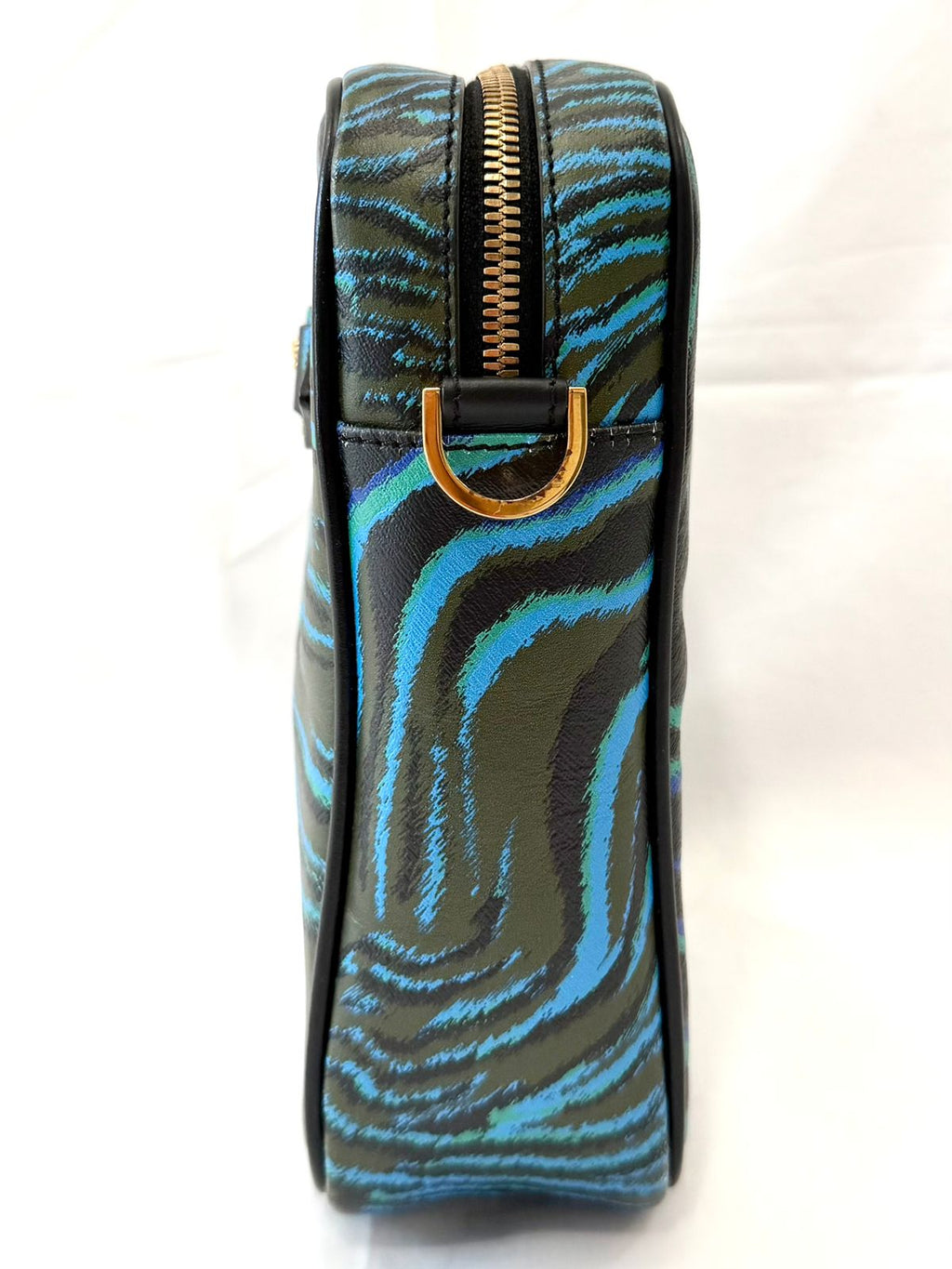 VERSACE MEDUSA ZEBRA PRINT CALF LEATHER BAG