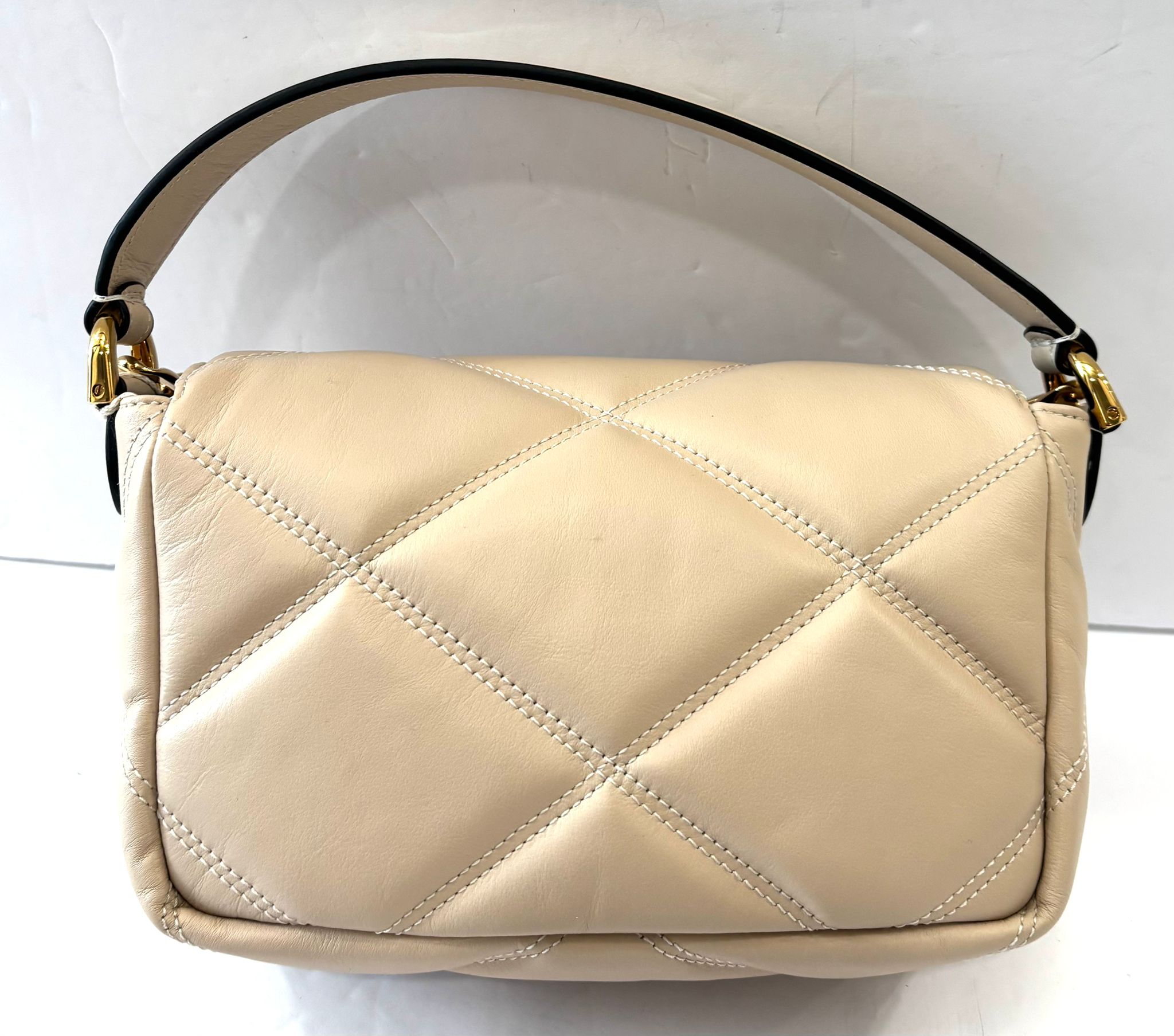 VERSACE QUILTED CALFSKIN LEATHER LA MEDUSA SHOULDER BAG