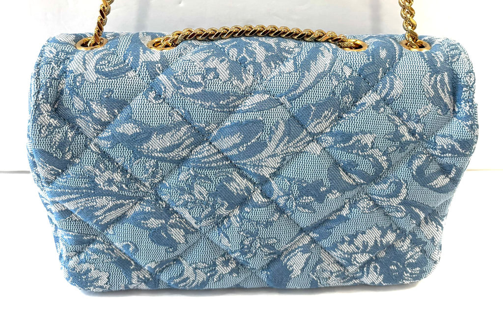 VERSACE QUILTED JACQUARD LA MEDUSA SHOULDER BAG
