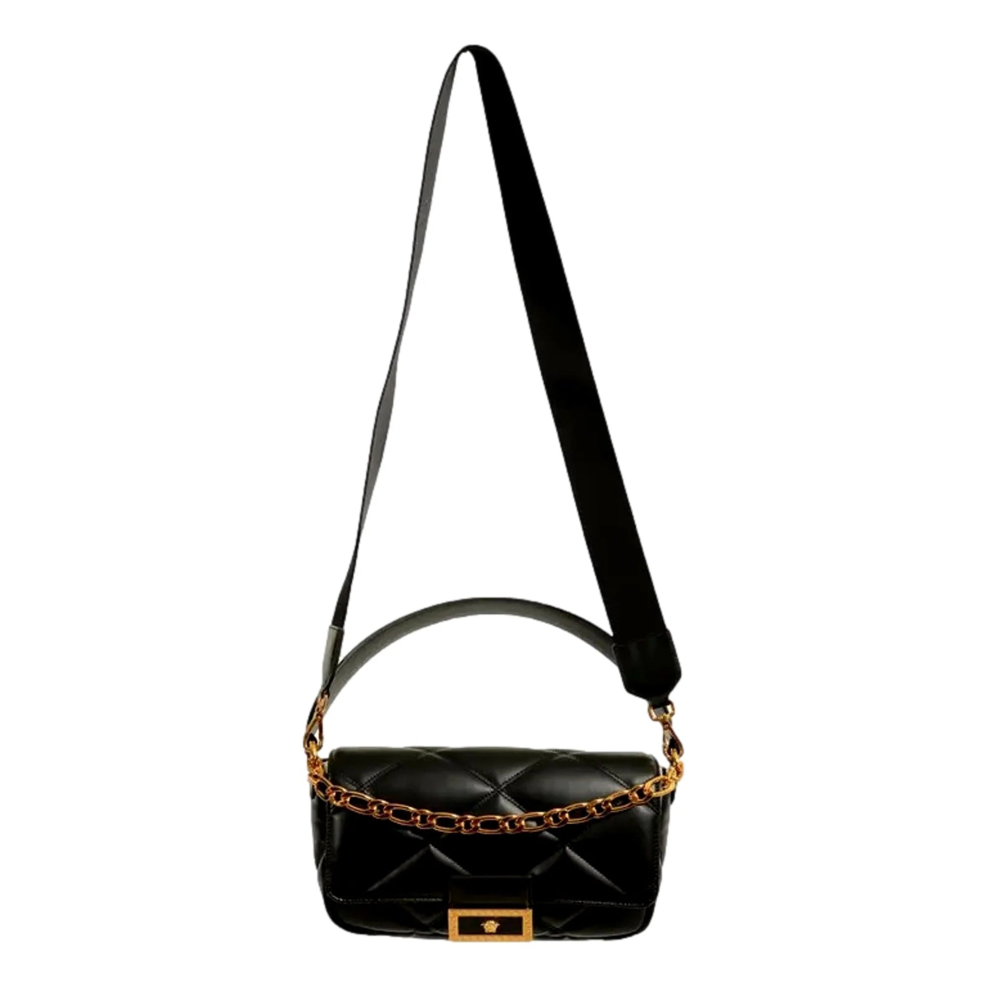 VERSACE LA MEDUSA SMALL CALFSKIN LEATHER SHOULDER BAG