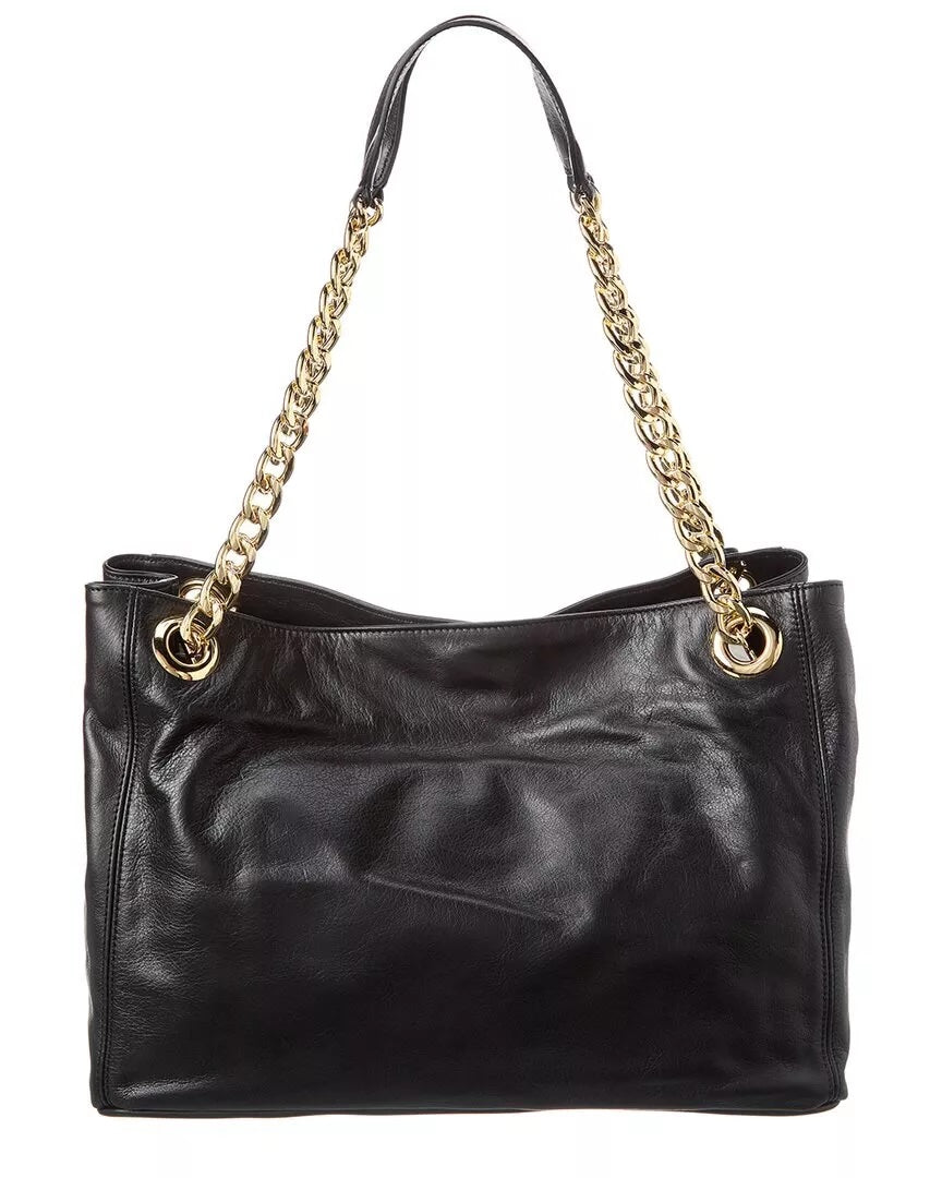 VALENTINO VERRA SIGNATURE LEATHER SHOULDER TOTE BAG