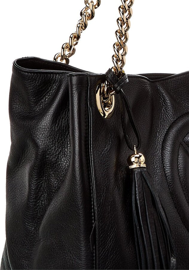 VALENTINO VERRA SIGNATURE LEATHER SHOULDER TOTE BAG