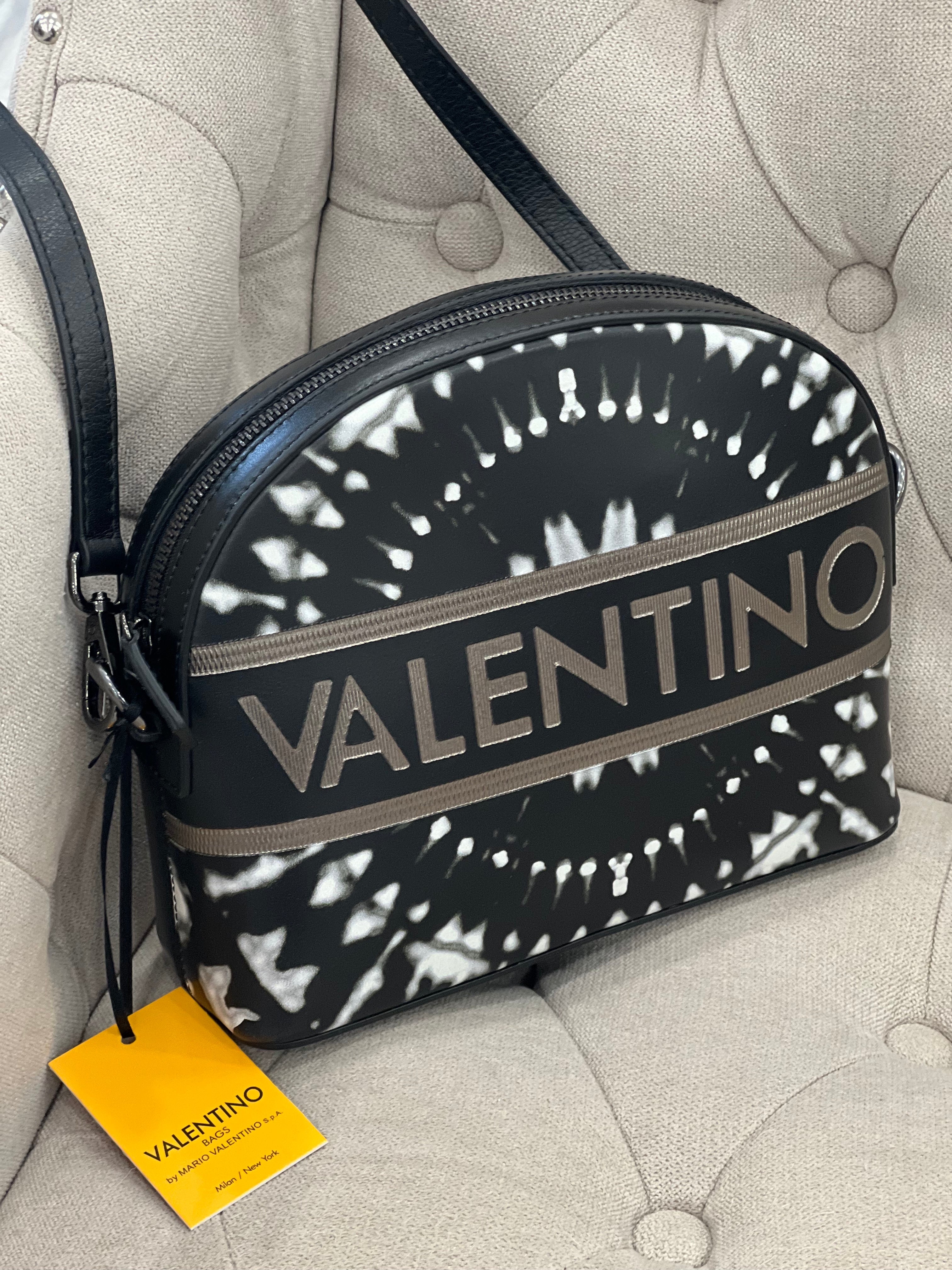 VALENTINO DIANA DISTRESSED TIE-DYE LEATHER CROSSBODY BAG