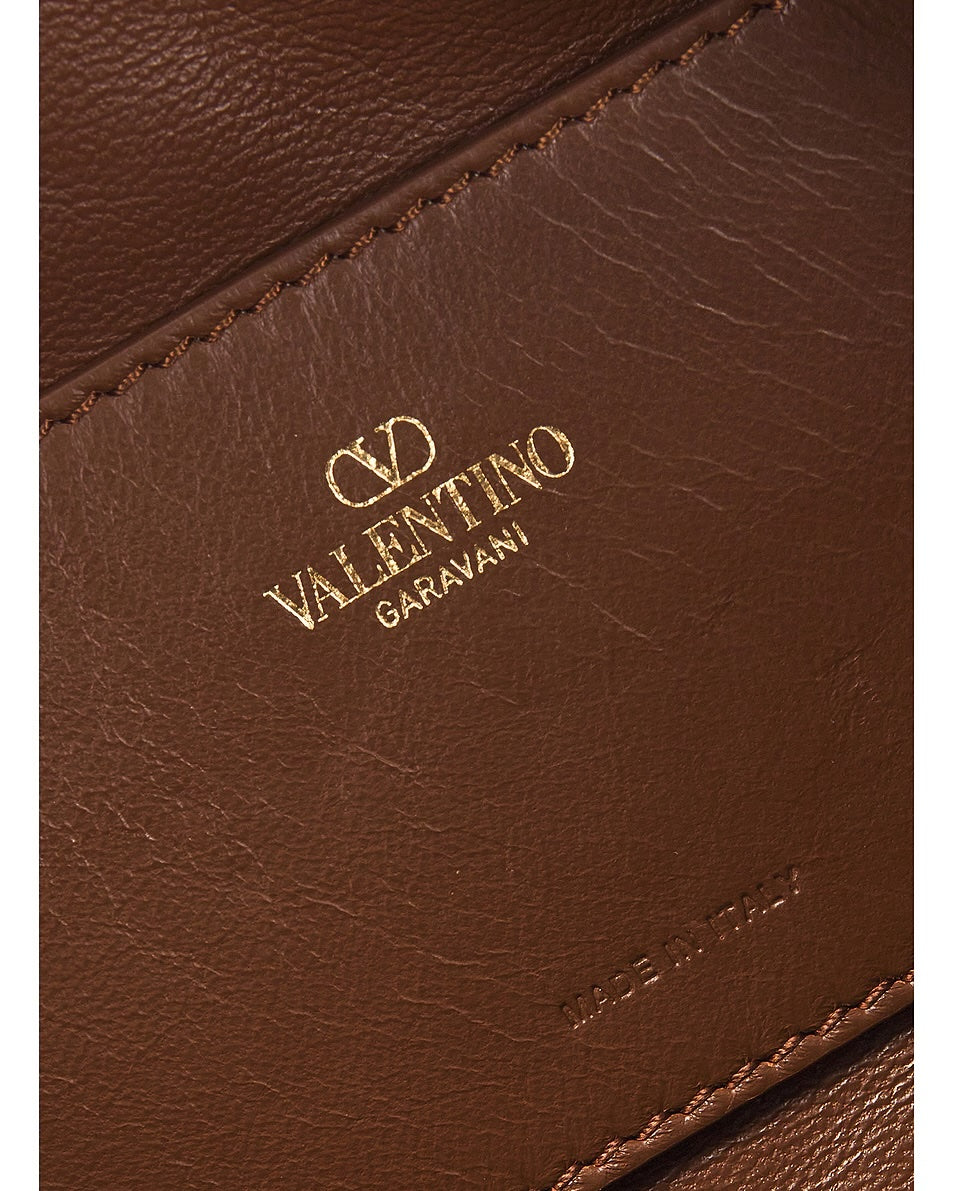 VALENTINO GARAVANI V LOGO CALFSKIN LEATHER DRAWSTRING BAG