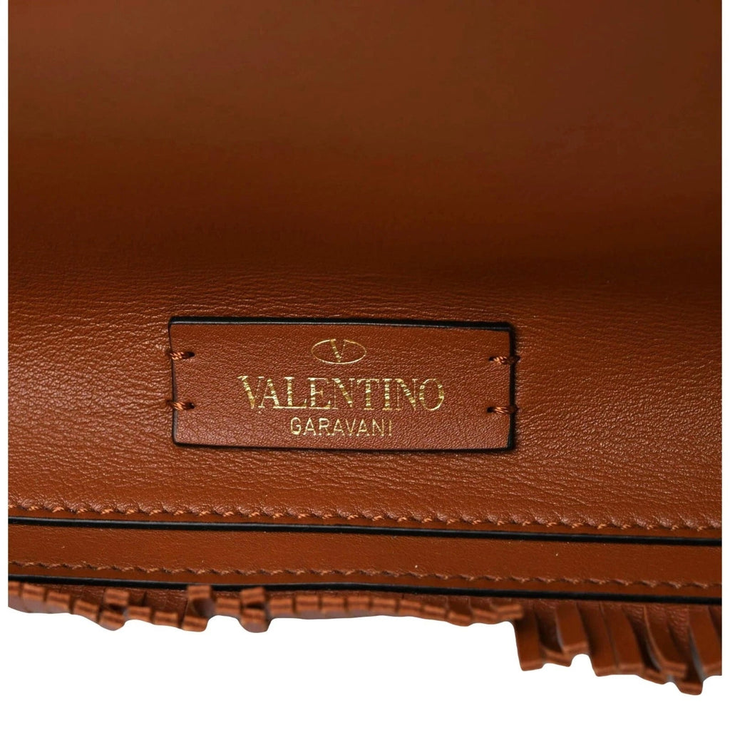VALENTINO GARAVANI THE ROPE LARGE FRINGE CALFSKIN LEATHER TOTE BAG