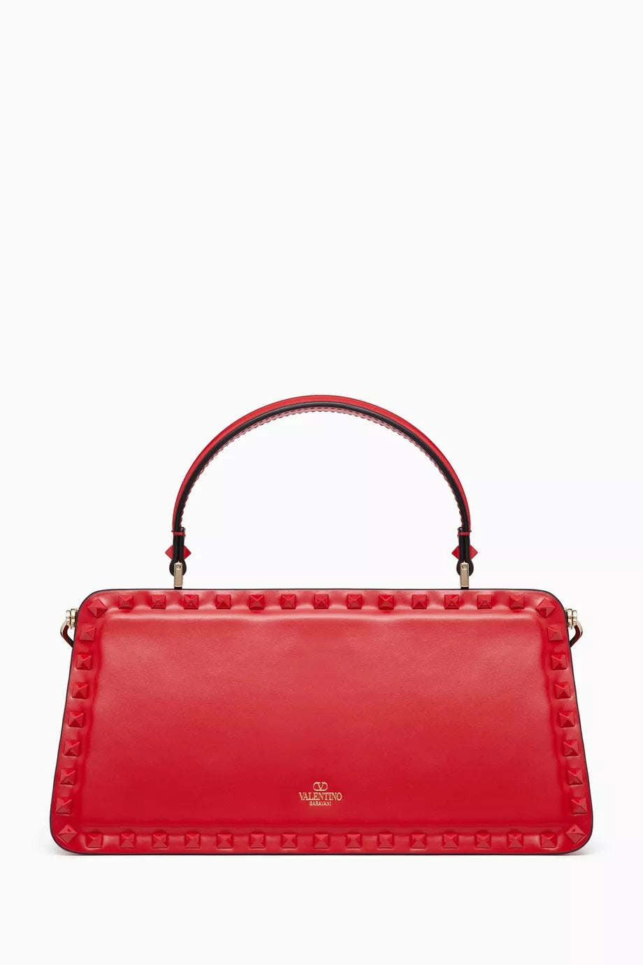 VALENTINO GARAVANI ROCKSTUD CALFSKIN LEATHER TOP HANDLE BAG