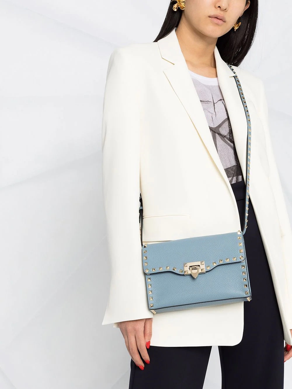 VALENTINO GARAVANI SMALL ROCKSTUD CALFSKIN CROSSBODY BAG