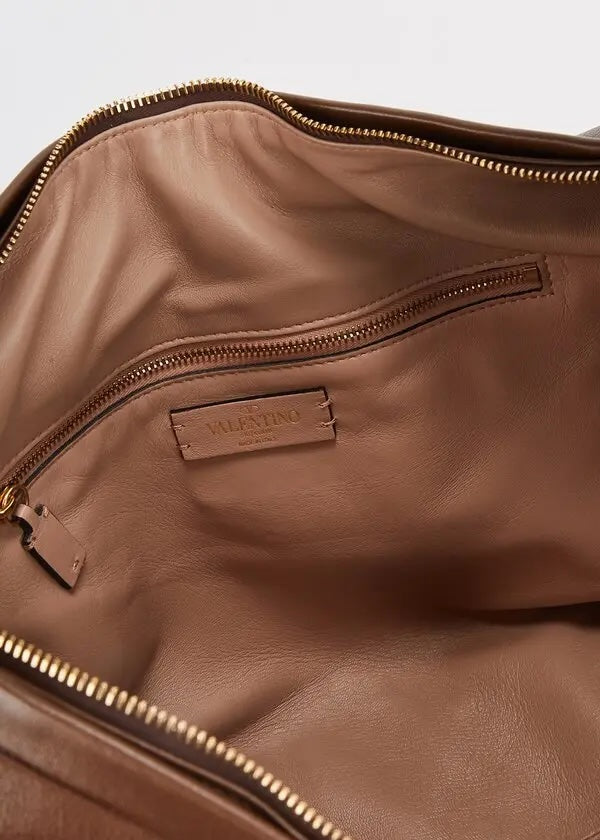 VALENTINO GARAVANI ROCKSTUD CALFSKIN LEATHER HOBO BAG