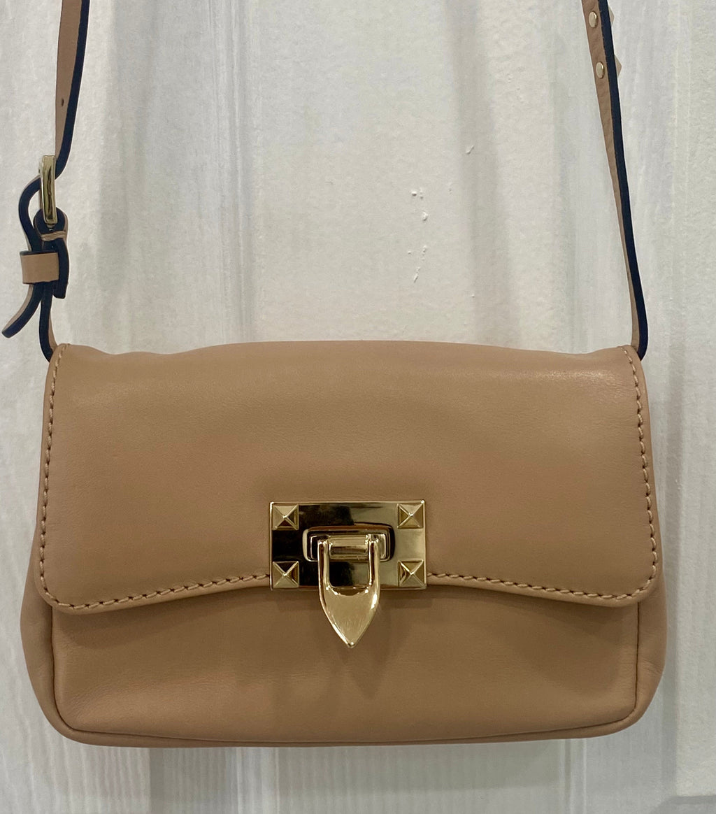 VALENTINO CALFSKIN ROCKSTUD MINI FLAP SHOULDER BAG