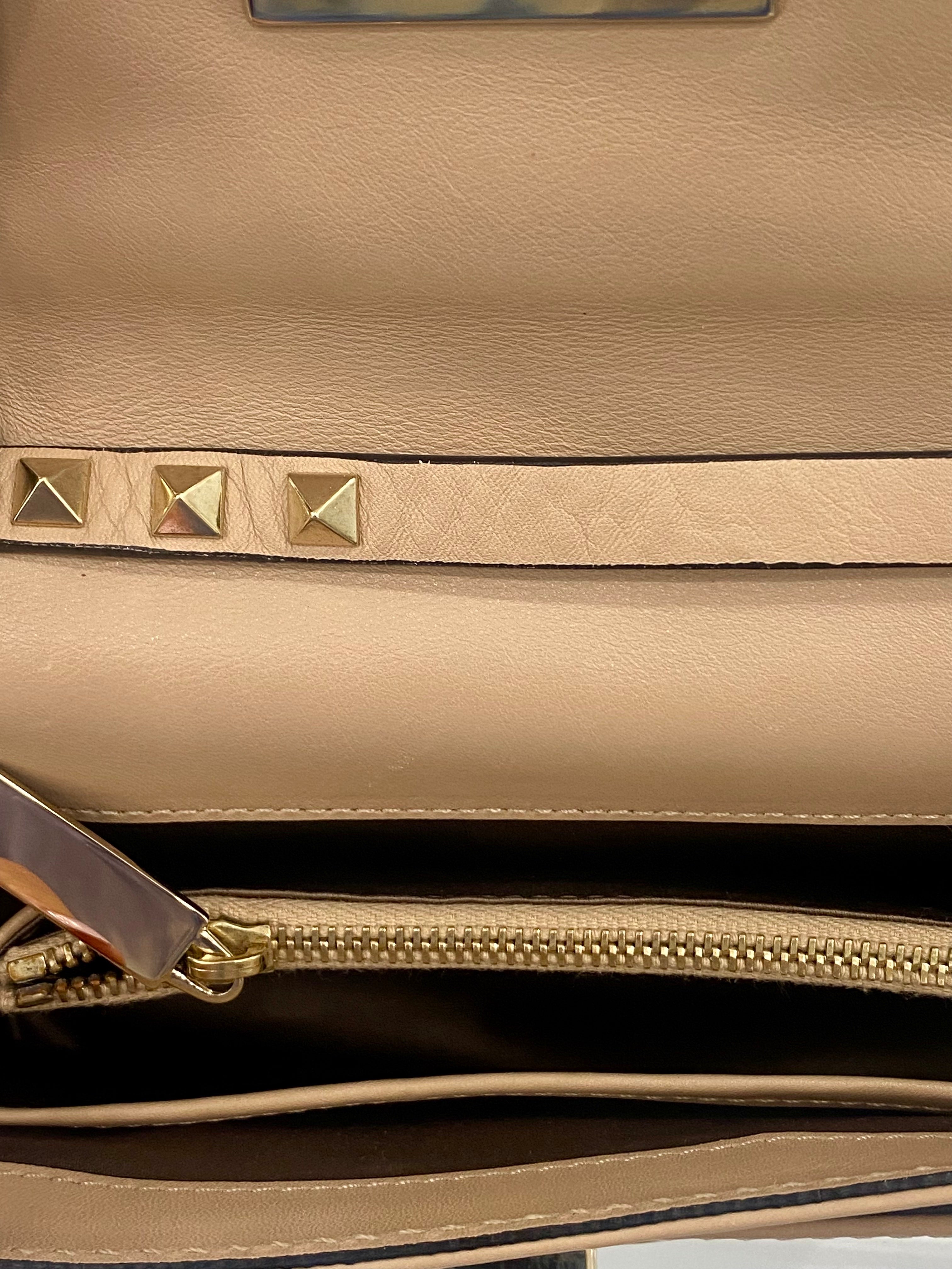 VALENTINO CALFSKIN ROCKSTUD MINI FLAP SHOULDER BAG