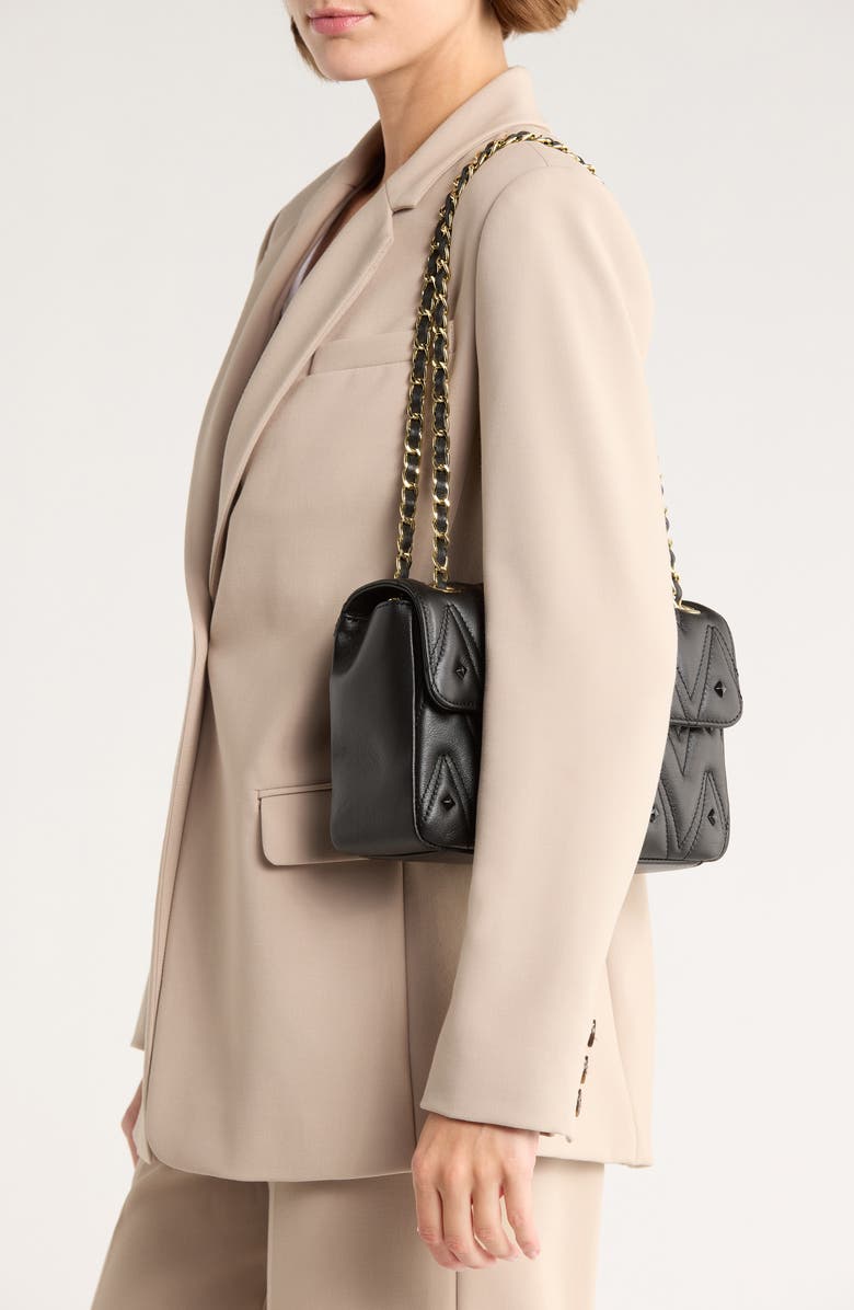 MARIO VALENTINO POSH DIAMOND QUILTED CALFSKIN LEATHER BAG