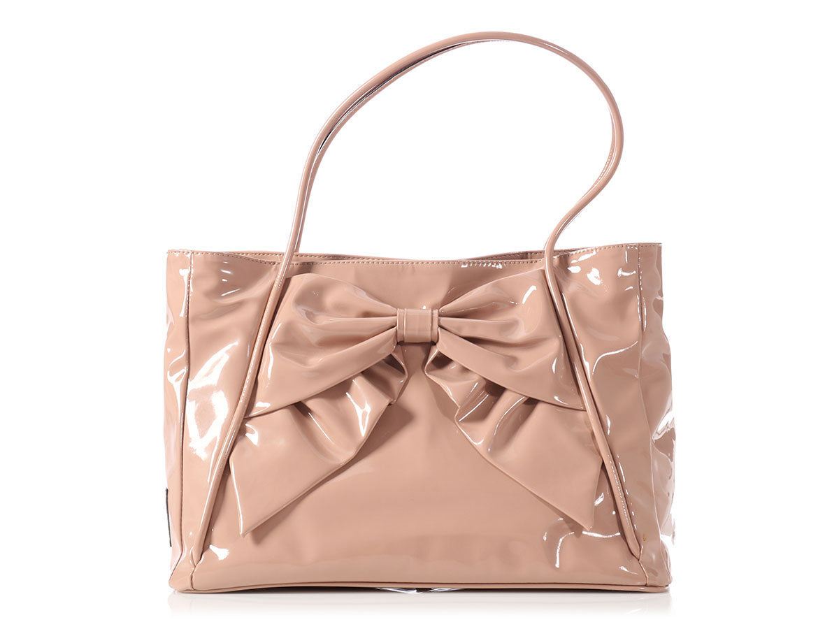VALENTINO Patent Lacca Bow Tote