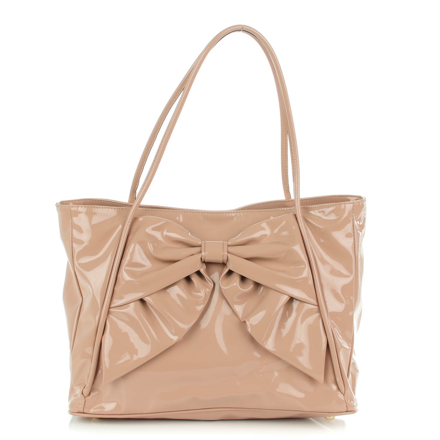VALENTINO Patent Lacca Bow Tote