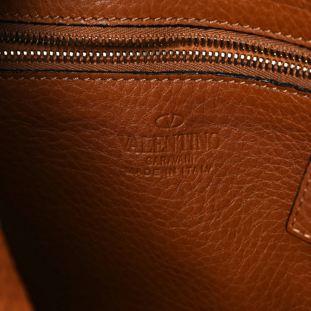 VALENTINO ROCKSTUD PEBBLED CALFSKIN LEATHER CROSSBODY BAG