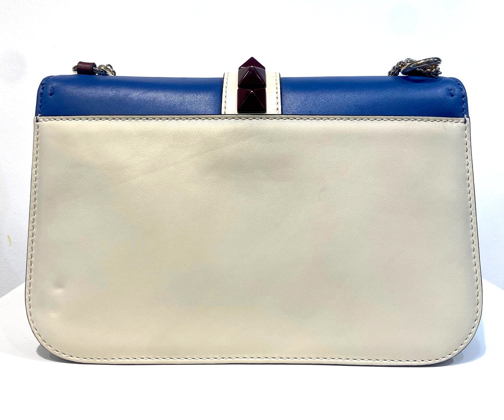 VALENTINO TRI-COLOR ROCKSTUD MEDIUM GLAM LOCK CALFSKIN LEATHER CROSSBODY