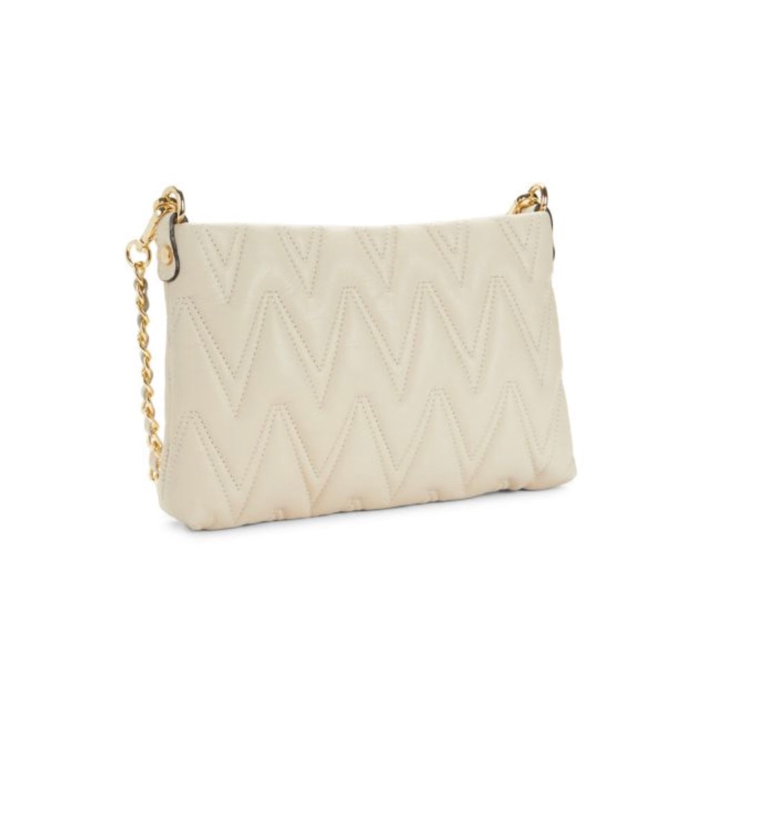 VALENTINO VANILLE D CHEVRON QUILTED LEATHER SHOULDER BAG