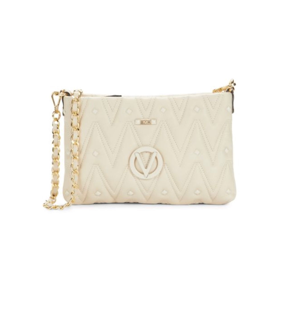 VALENTINO VANILLE D CHEVRON QUILTED LEATHER SHOULDER BAG
