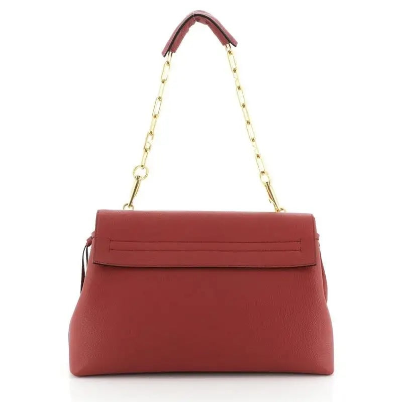 VALENTINO VLOGO CHAIN GRAINED CALFSKIN LEATHER SHOULDER BAG