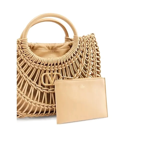 VALENTINO GARAVANI ALLKNOTS WOVEN NAPPA LEATHER TOTE BAG
