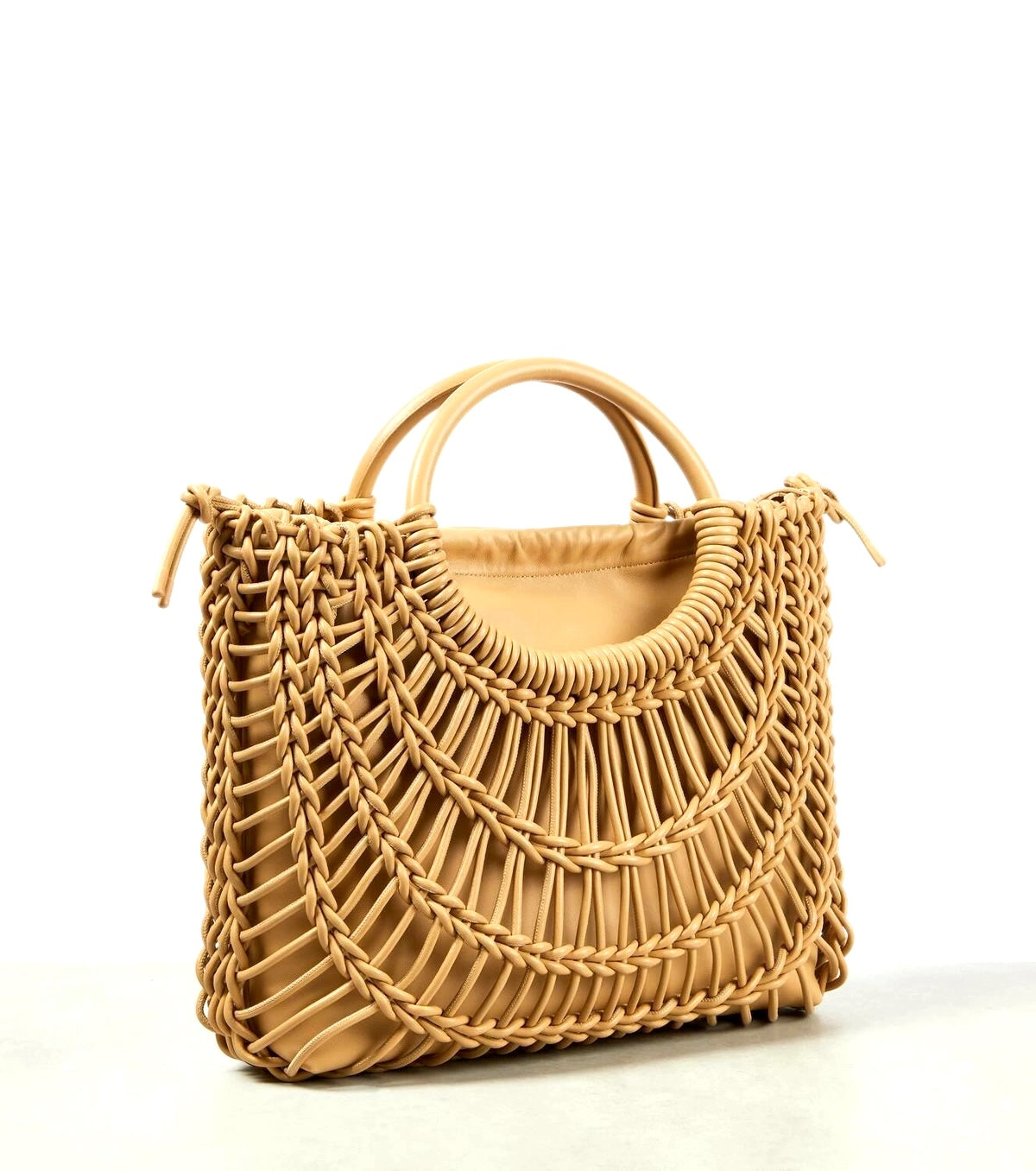 VALENTINO GARAVANI ALLKNOTS WOVEN NAPPA LEATHER TOTE BAG