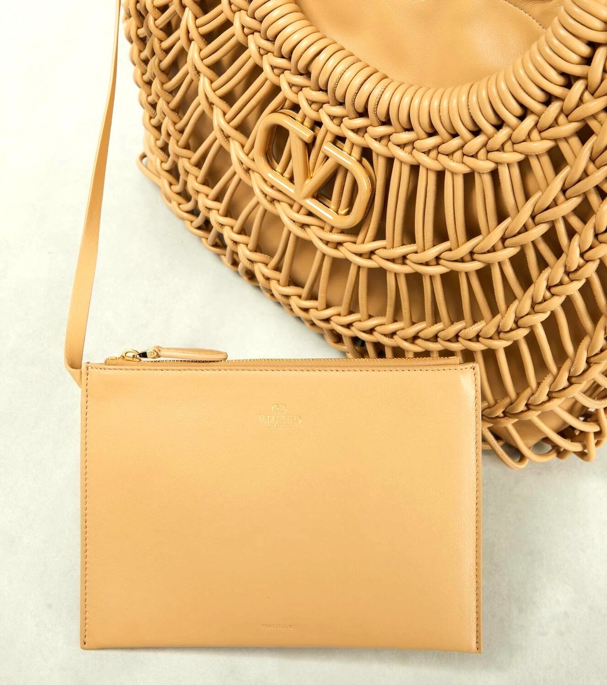 VALENTINO GARAVANI ALLKNOTS WOVEN NAPPA LEATHER TOTE BAG