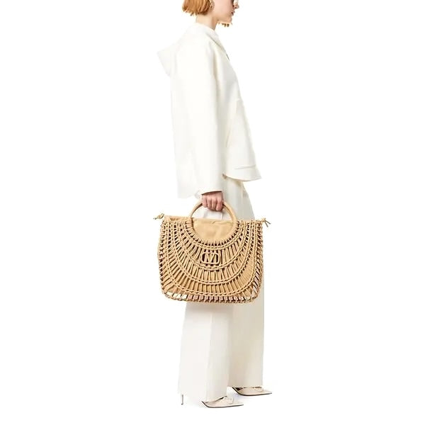 VALENTINO GARAVANI ALLKNOTS WOVEN NAPPA LEATHER TOTE BAG