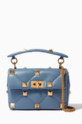 VALENTINO GARAVANI ROMAN STUD LEATHER HANDBAG