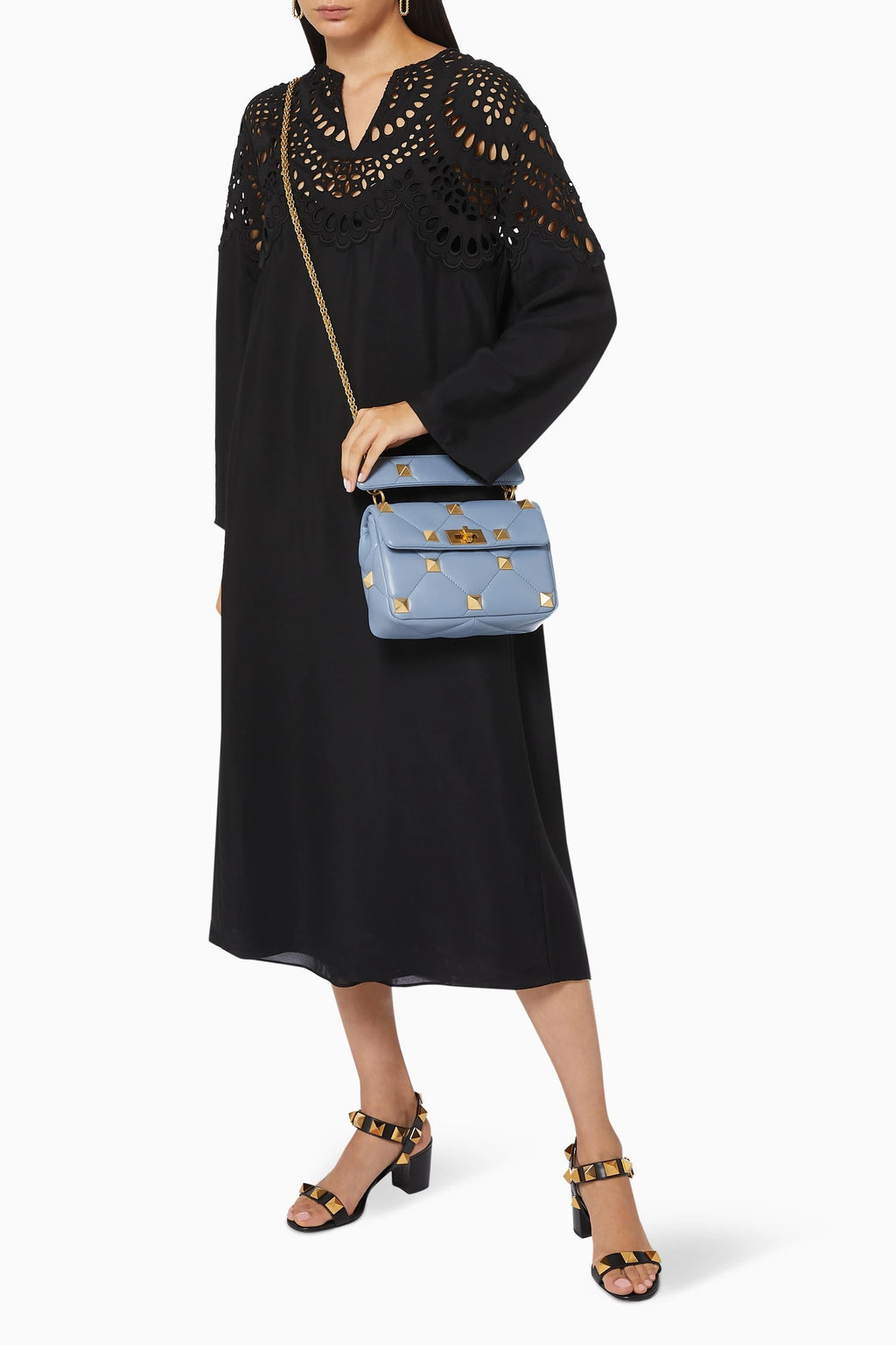 VALENTINO GARAVANI ROMAN STUD LEATHER HANDBAG