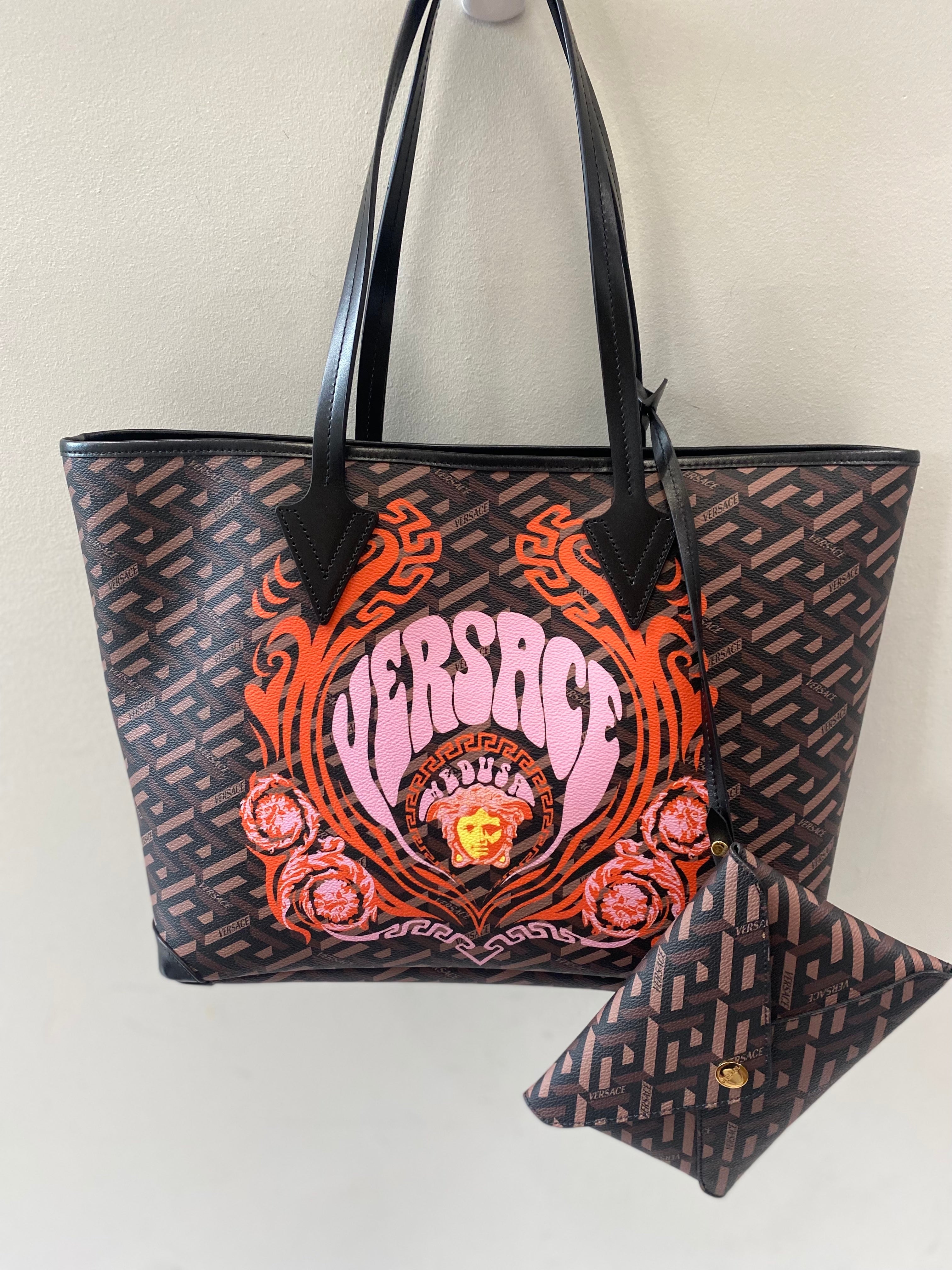 VERSACE LA GRACE MEDUSA MUSIC TOTE BAG WITH POCHETTE