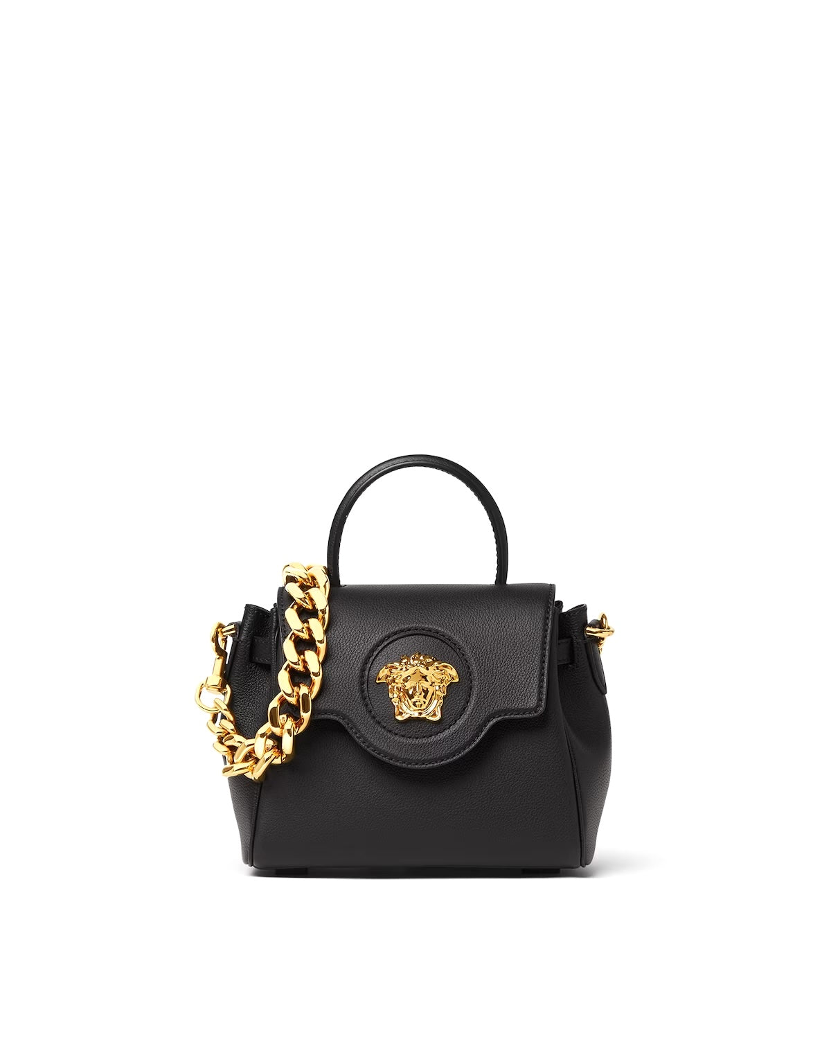 VERSACE LA MEDUSA TOP HANDLE CALFSKIN LEATHER BAG