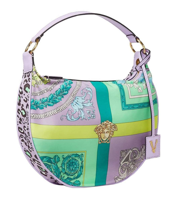 VERSACE Mixed Print Hobo Bag In Oro