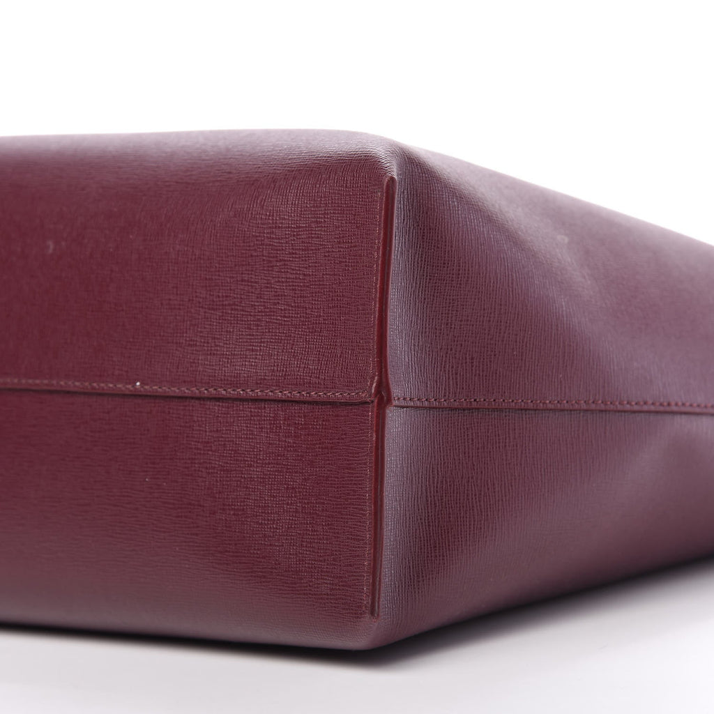 VERSACE Saffiano Palazzo Medusa Tote Burgundy