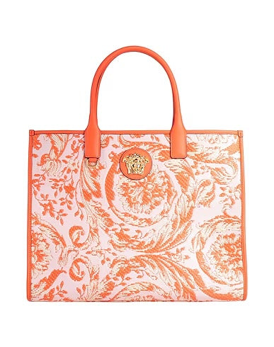 VERSACE BAROCCO RAFIA & LEATHER GOLD MEDUSA LARGE TOTE