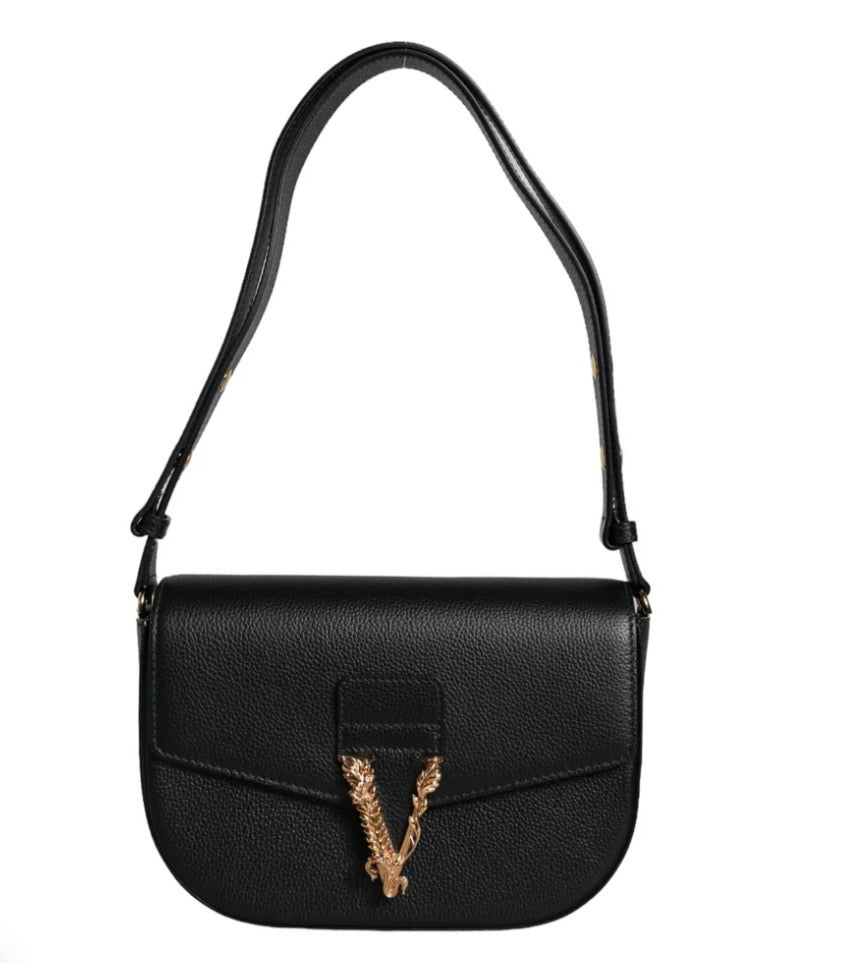VESACE VIRTUS CALFSKIN LEATHER SHOULDER BAG