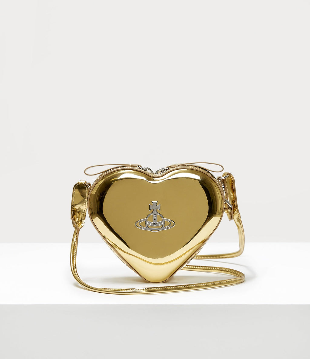 VIVIENNE WESTWOOD JOHANNA GOLD HEART CROSSBODY BAG