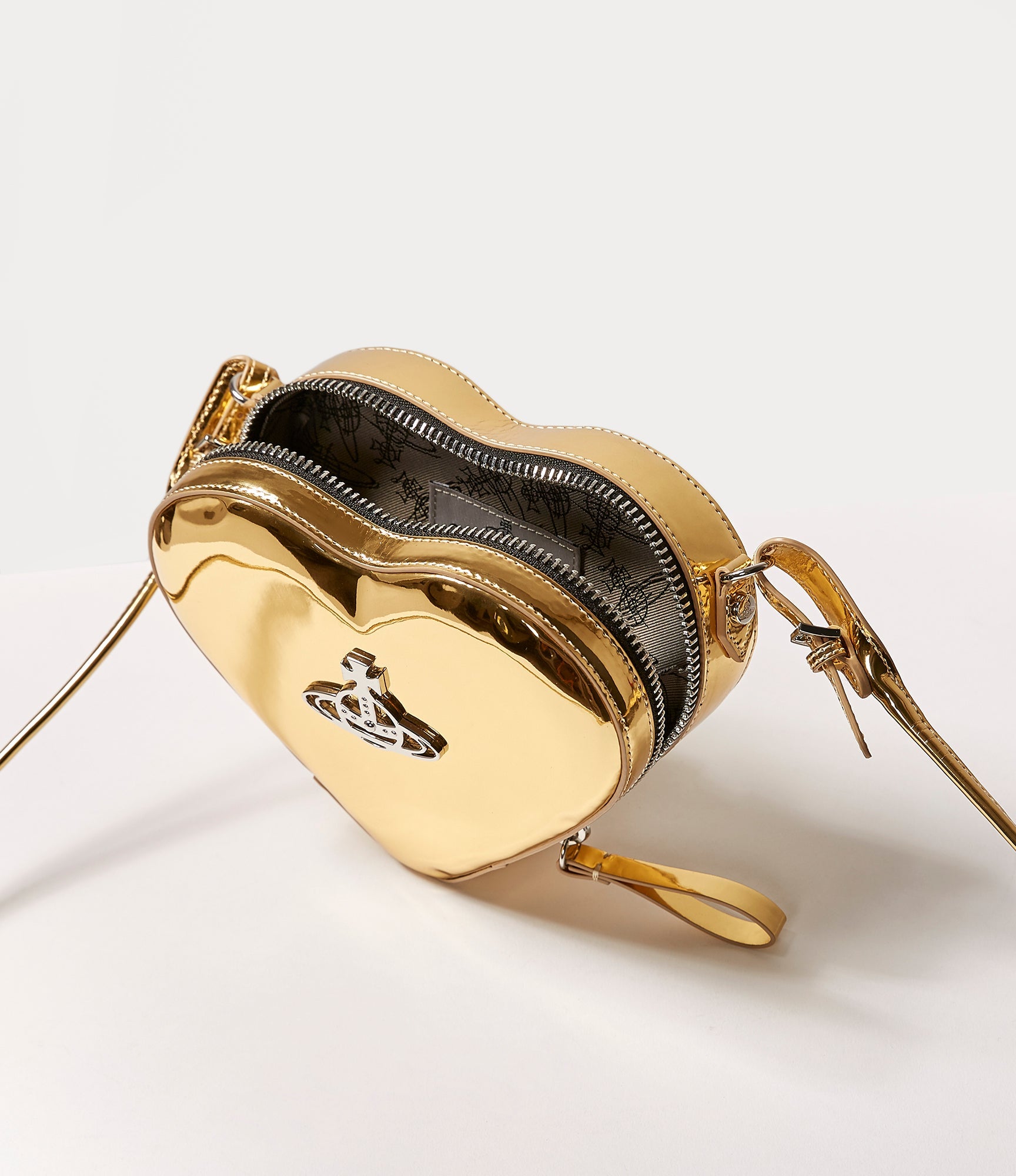 VIVIENNE WESTWOOD JOHANNA GOLD HEART CROSSBODY BAG