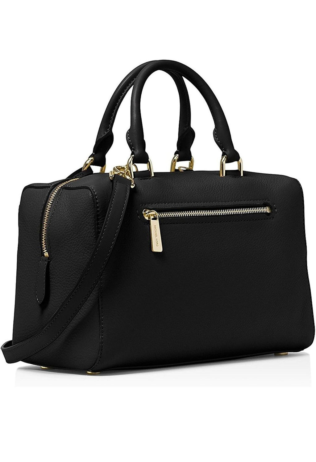 Michael Kors black leather top handle bag