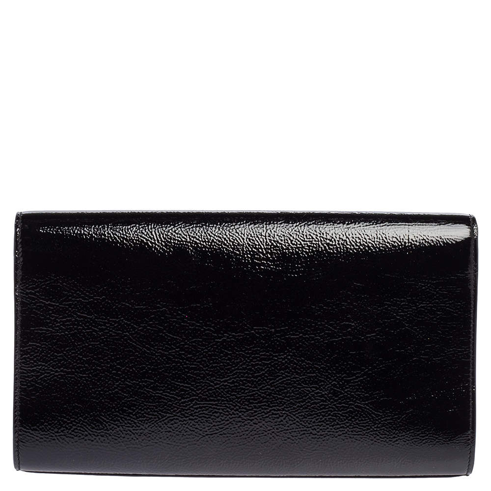 YSL PATENT LEATHER BELLE DE JOUR FLAP CLUTCH BAG