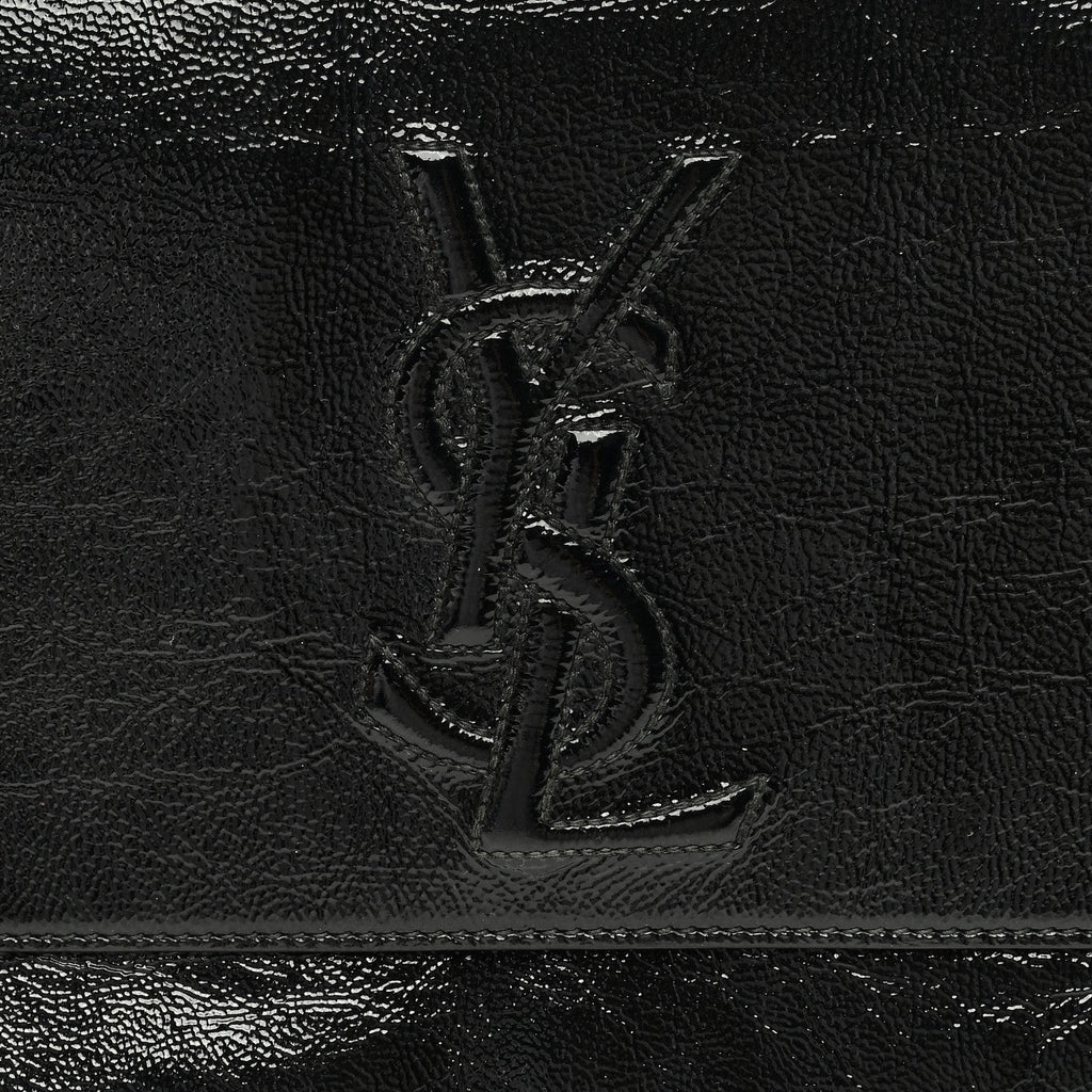 YSL PATENT LEATHER BELLE DE JOUR FLAP CLUTCH BAG
