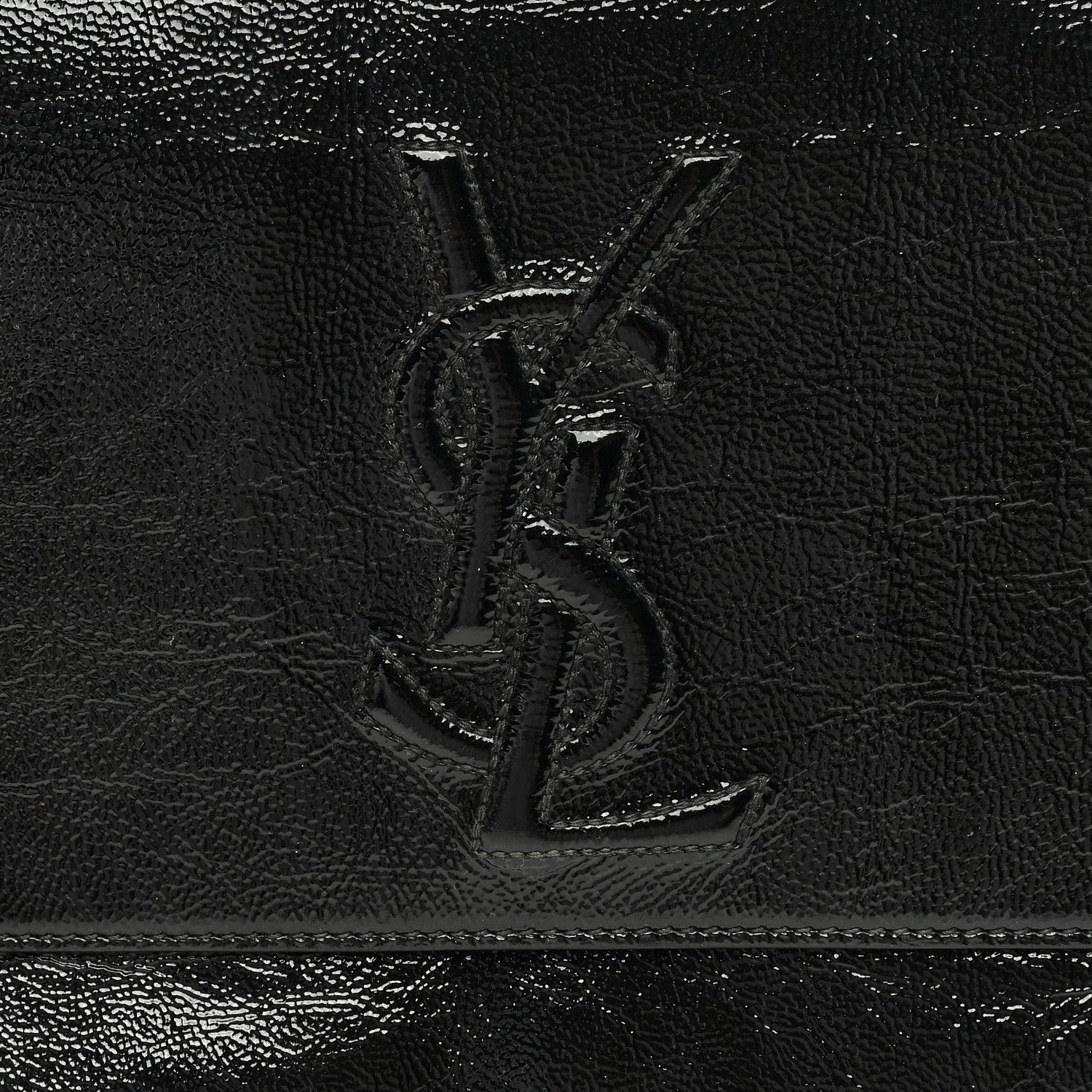 YSL PATENT LEATHER BELLE DE JOUR FLAP CLUTCH BAG