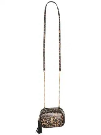 YSL BABY LOU LEOPARD HEART MONOGRAM TASSEL BAG