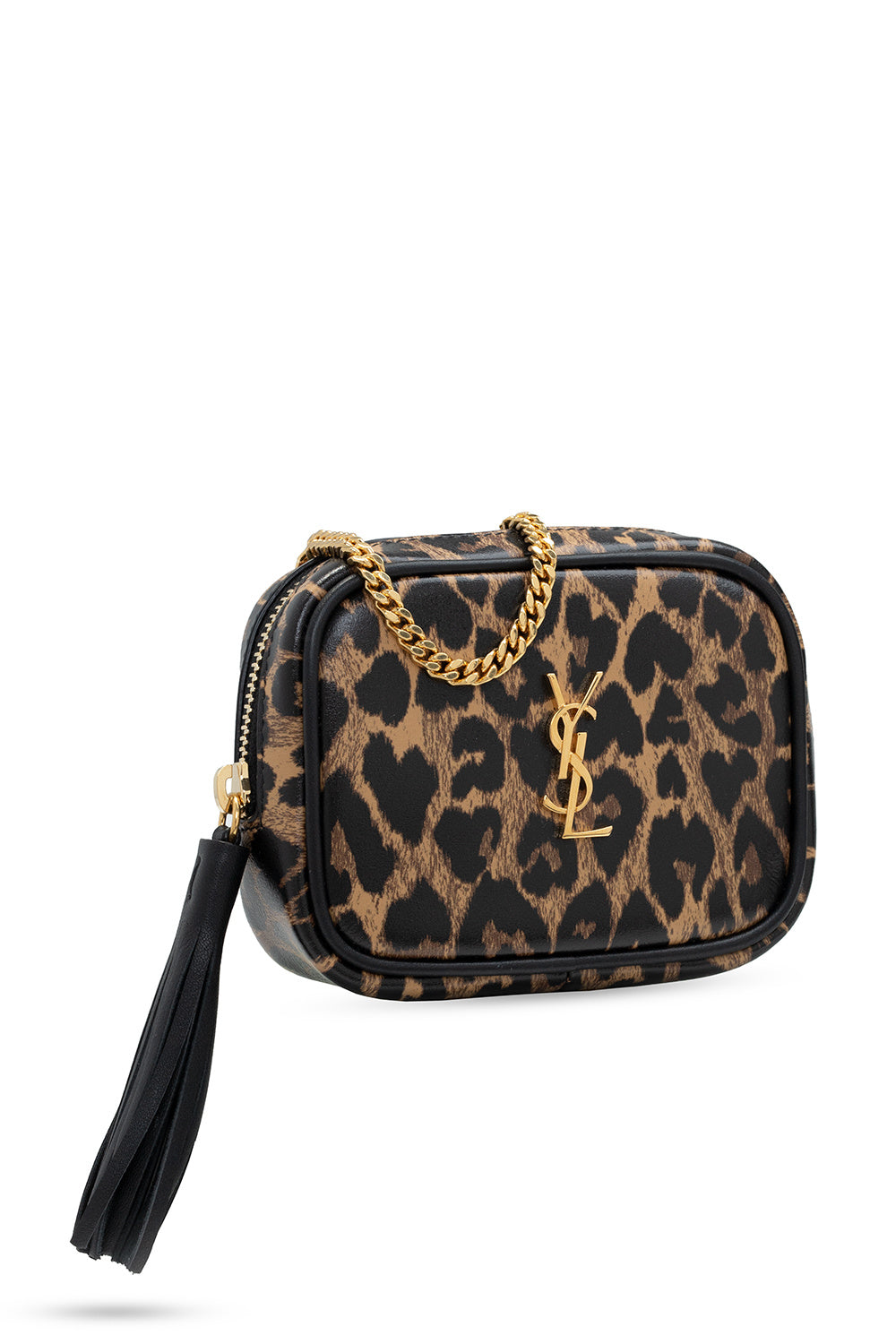 YSL BABY LOU LEOPARD HEART MONOGRAM TASSEL BAG