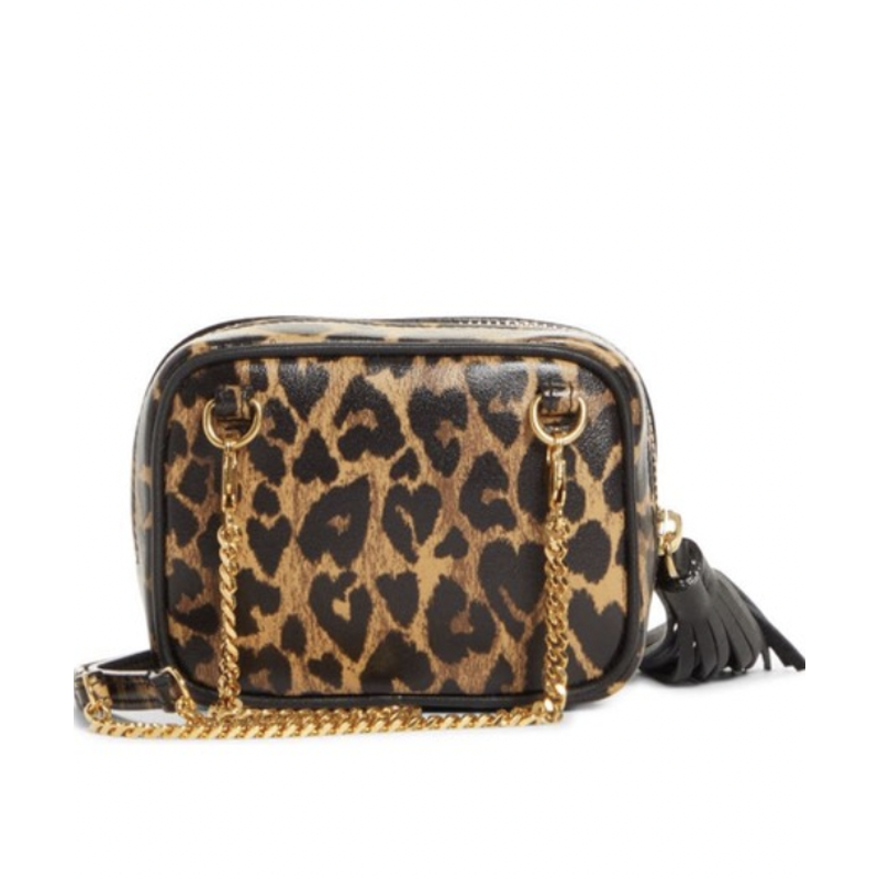 YSL BABY LOU LEOPARD HEART MONOGRAM TASSEL BAG
