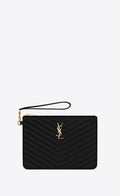 YSL CASSANDRE MATELASSÉ A5 QUILTED LEATHER POUCH