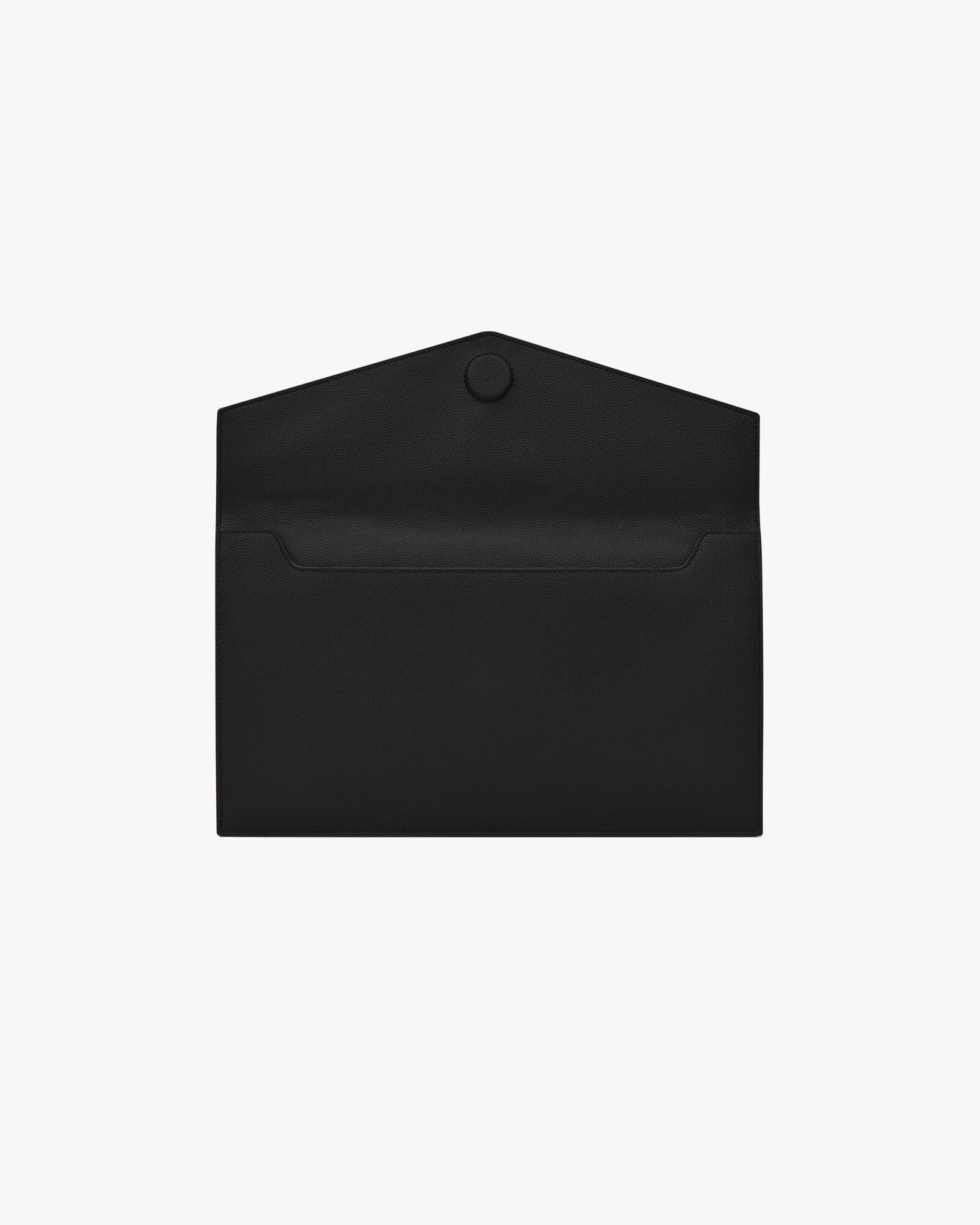 YSL GRAIN DE POUDRE UPTOWN CALFSKIN LEATHER ENVELOPE CLUTCH