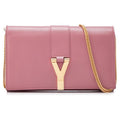 YSL CALFSKIN LEATHER CLASSIC Y LIGNE CHAIN WALLET