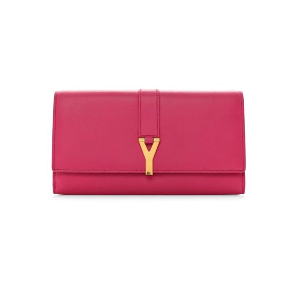 YSL CALFSKIN LEATHER CLASSIC Y LIGNE CLUTCH